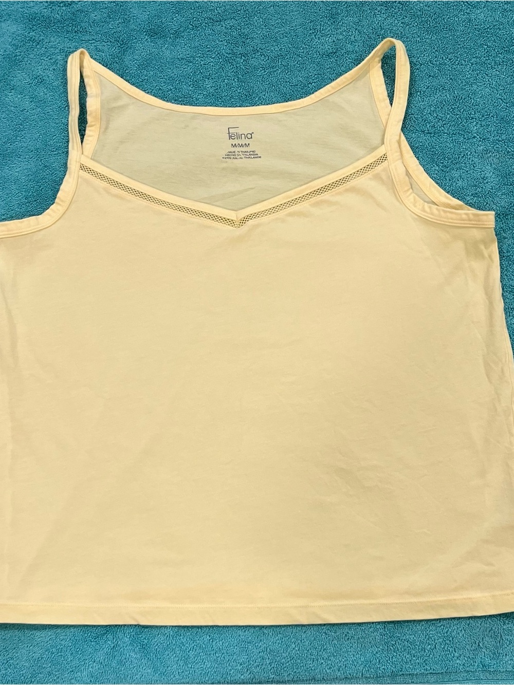 Felina Light Yellow Camisole with Mesh V-Trim